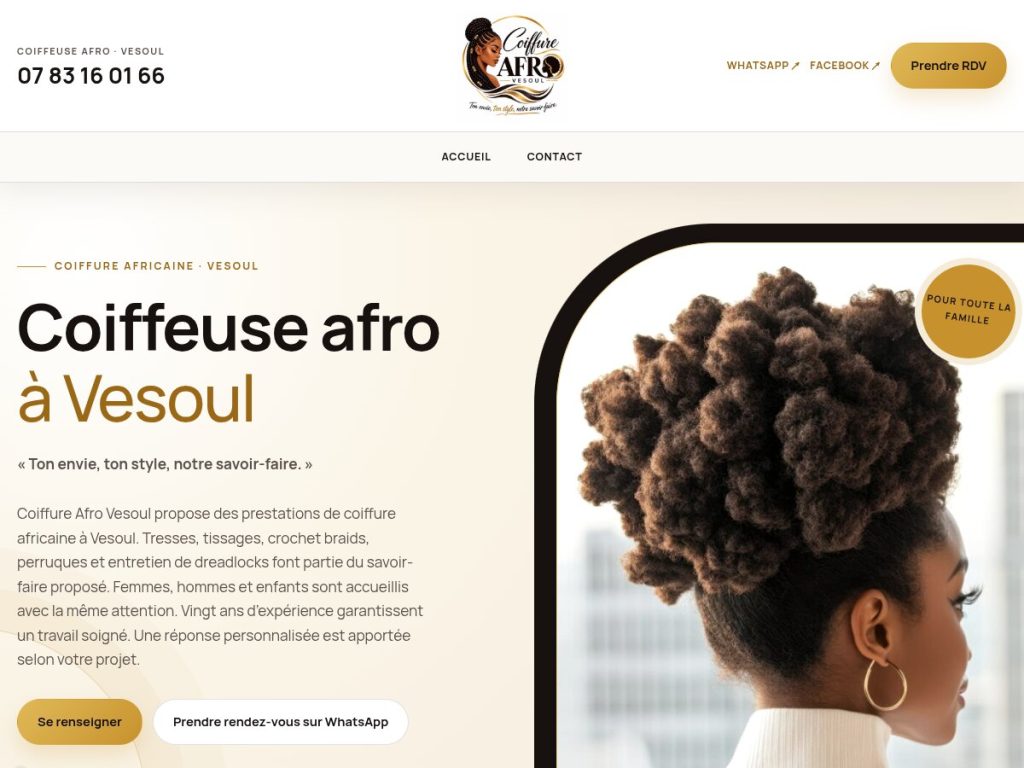 Site internet Coiffure Afro Vesoul