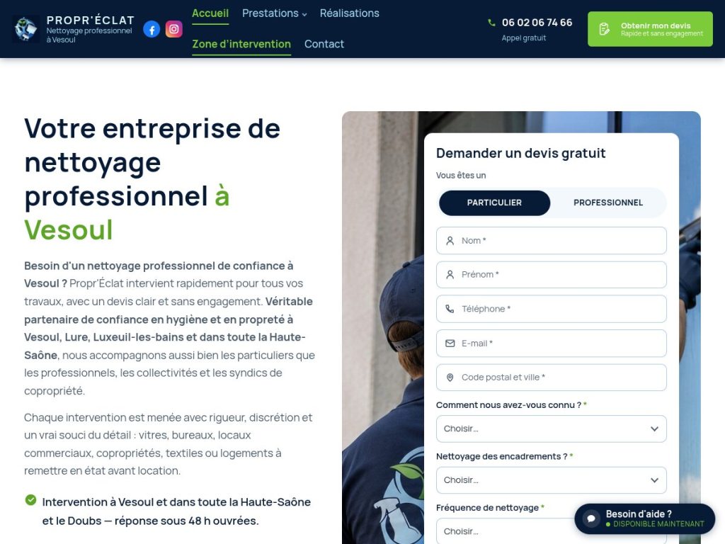 Site internet Propr'Éclat